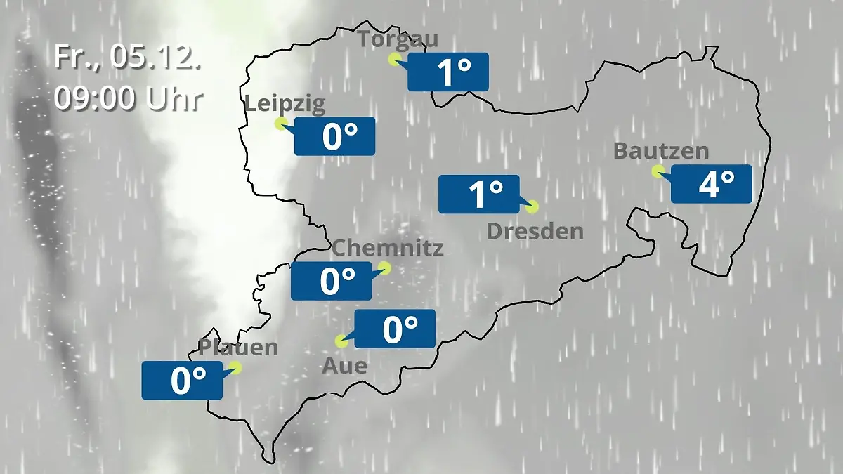 Sachsen: Wie wird das Wetter? Regen- und Wolkenfilm für Chemnitz, Dresden und Leipzig