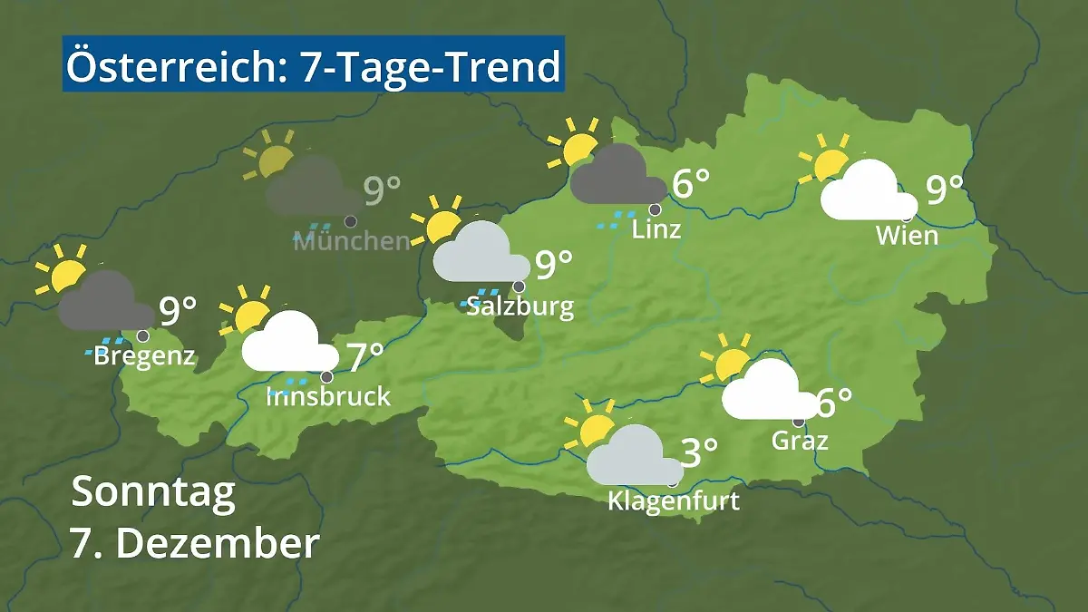 Österreich: Wie wird das Wetter? Video 7-Tage-Trend: Wien, Salzburg, Innsbruck