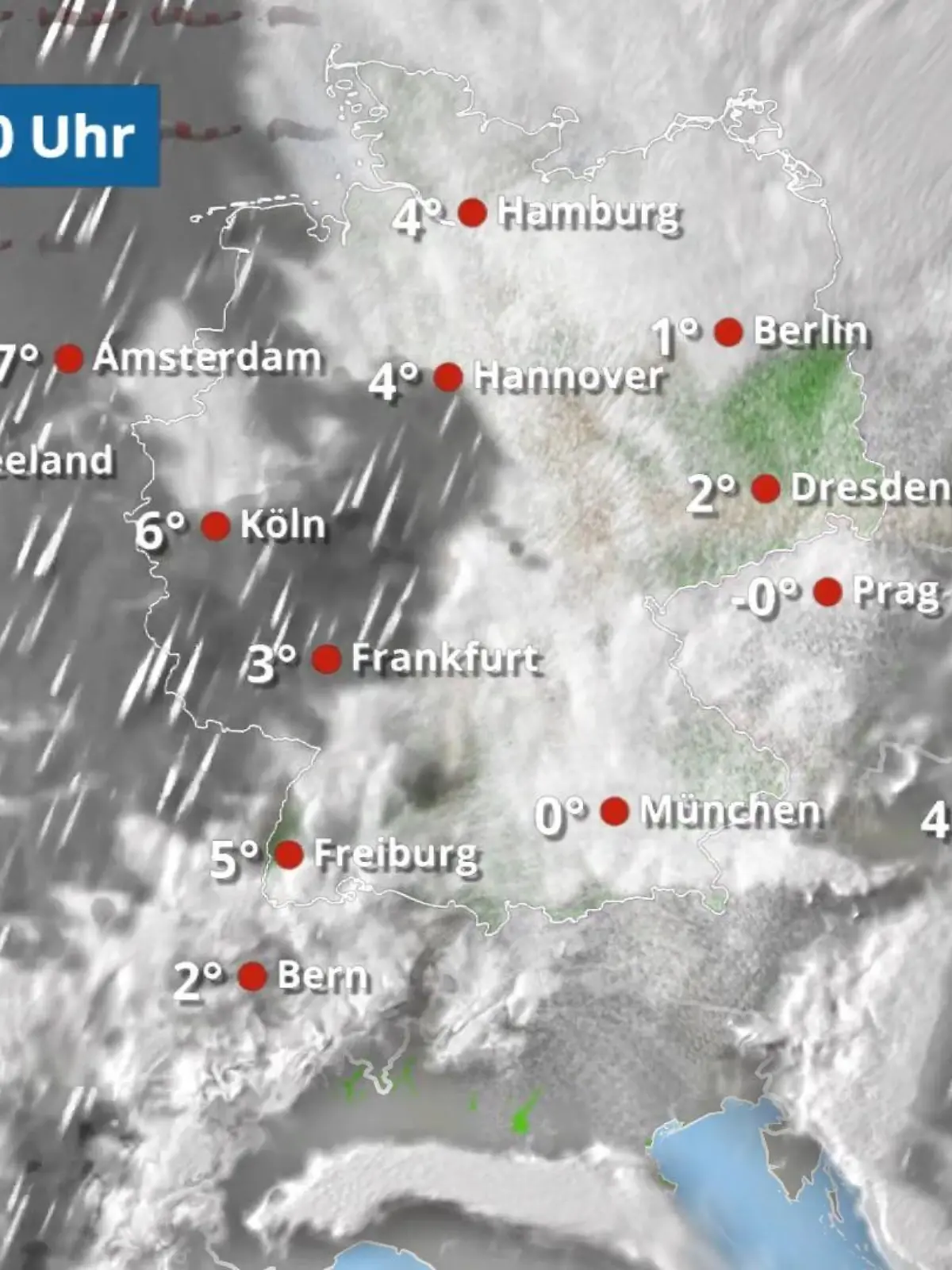 Bild zu: "Regen breitet sich von Westen aus"
