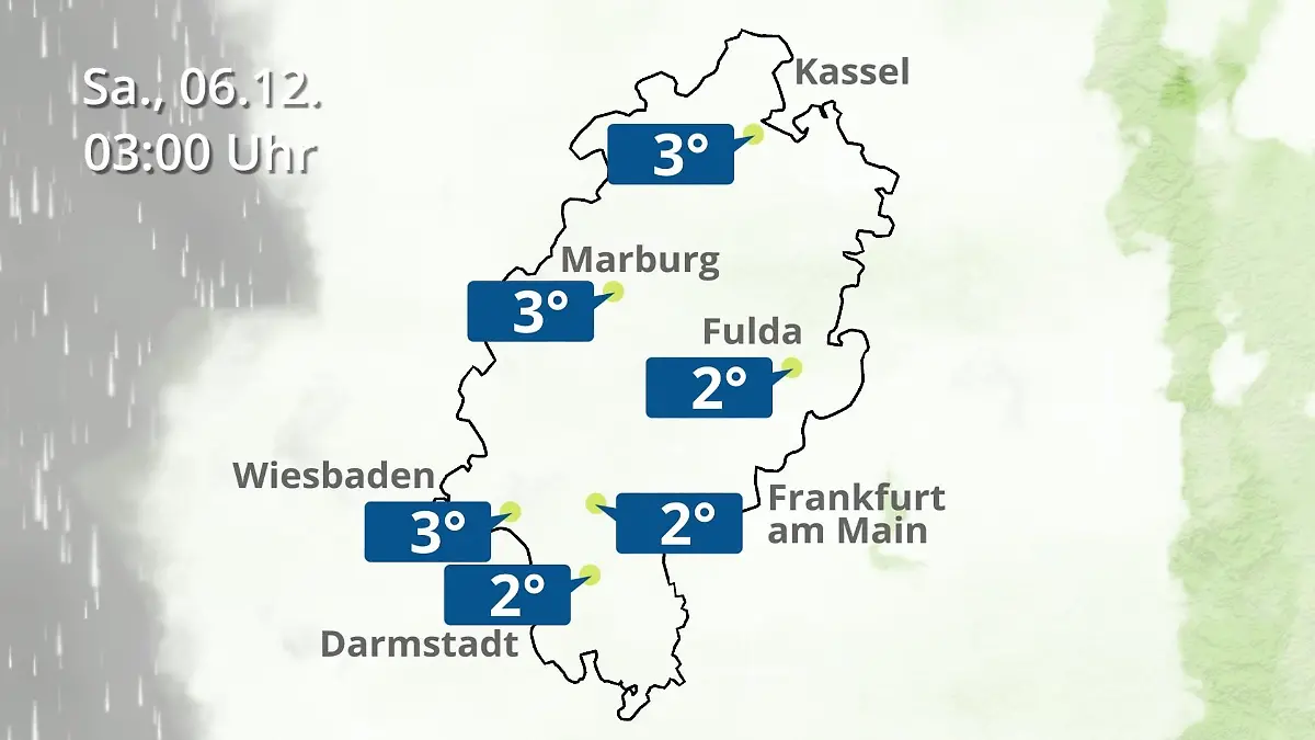Hessen: Wie wird das Wetter? Regen- und Wolkenfilm für Frankfurt am Main und Wiesbaden
