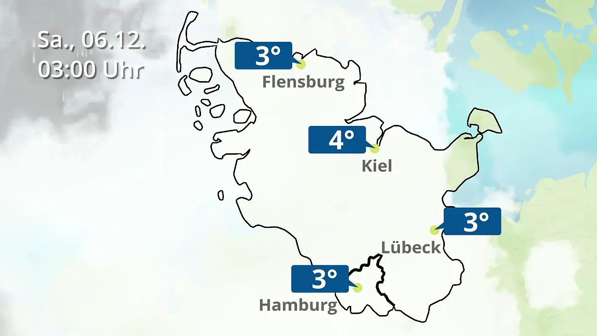 Hamburg, Schleswig-Holstein: Wie wird das Wetter? Regen- und Wolkenfilm für die Nordsee- und Ostseeküste