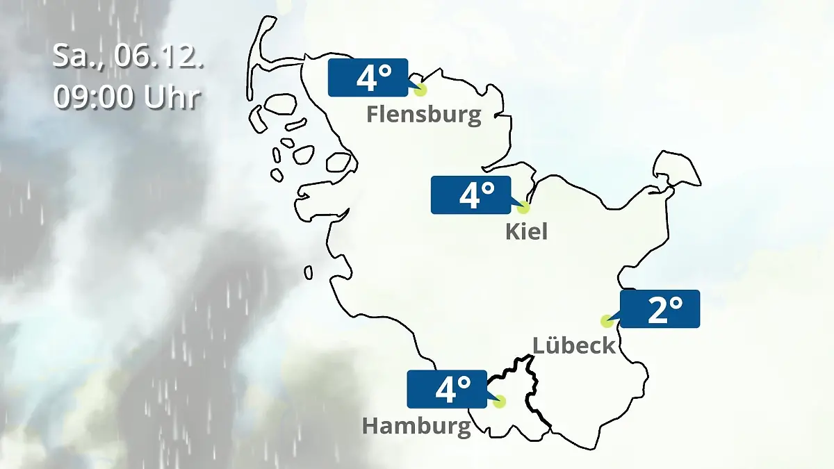 Hamburg, Schleswig-Holstein: Wie wird das Wetter? Regen- und Wolkenfilm für die Nordsee- und Ostseeküste