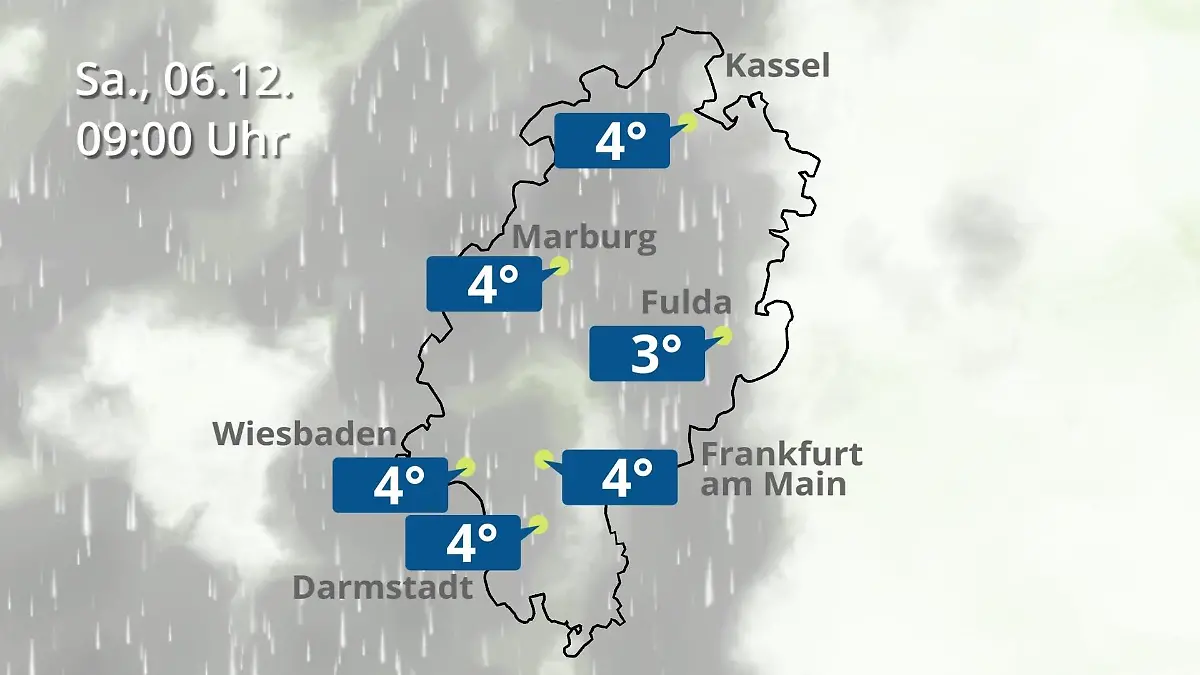 Hessen: Wie wird das Wetter? Regen- und Wolkenfilm für Frankfurt am Main und Wiesbaden