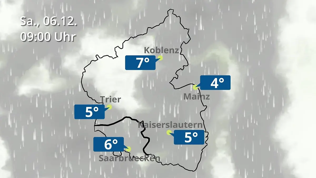 Rheinland-Pfalz, Saarland: Wie wird das Wetter? Regen- und Wolkenfilm für Mainz, Koblenz und Trier