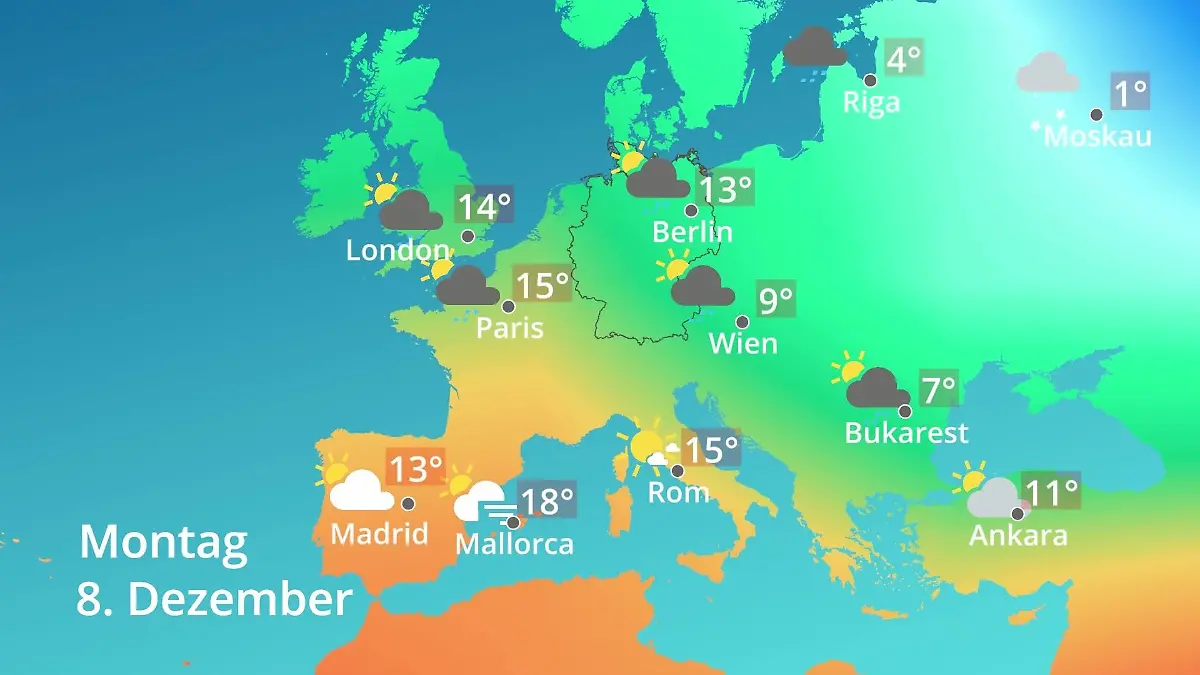 Europa: Wie wird das Wetter? Prognose: Temperaturen von Spanien bis zur Türkei