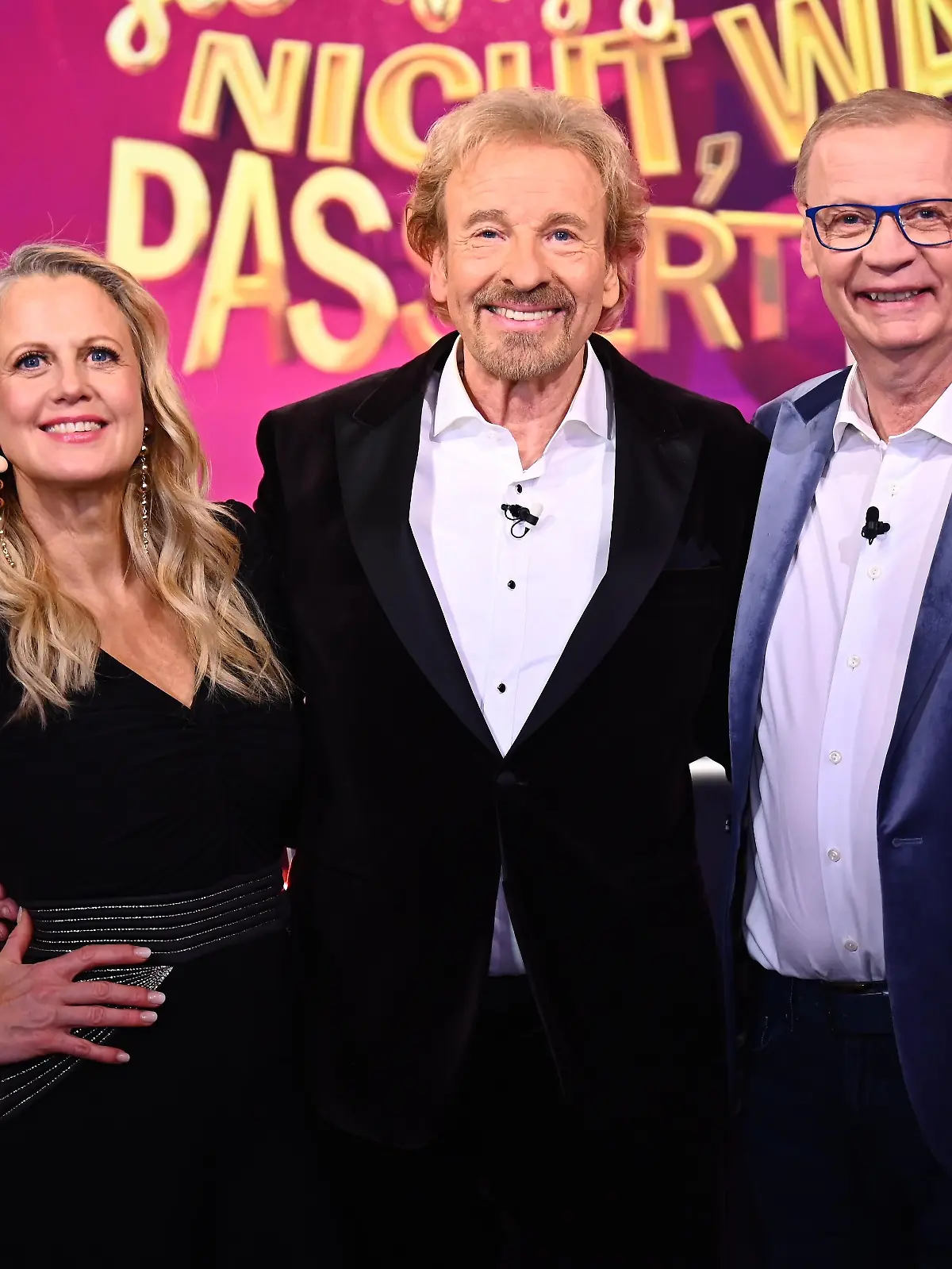 V.li.: Barbara Schöneberger, Thomas Gottschalk, Günther Jauch