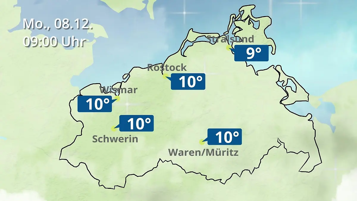 Mecklenburg-Vorpommern: Wie wird das Wetter? Regen- und Wolkenfilm für Rostock, Rügen und die Ostseeküste