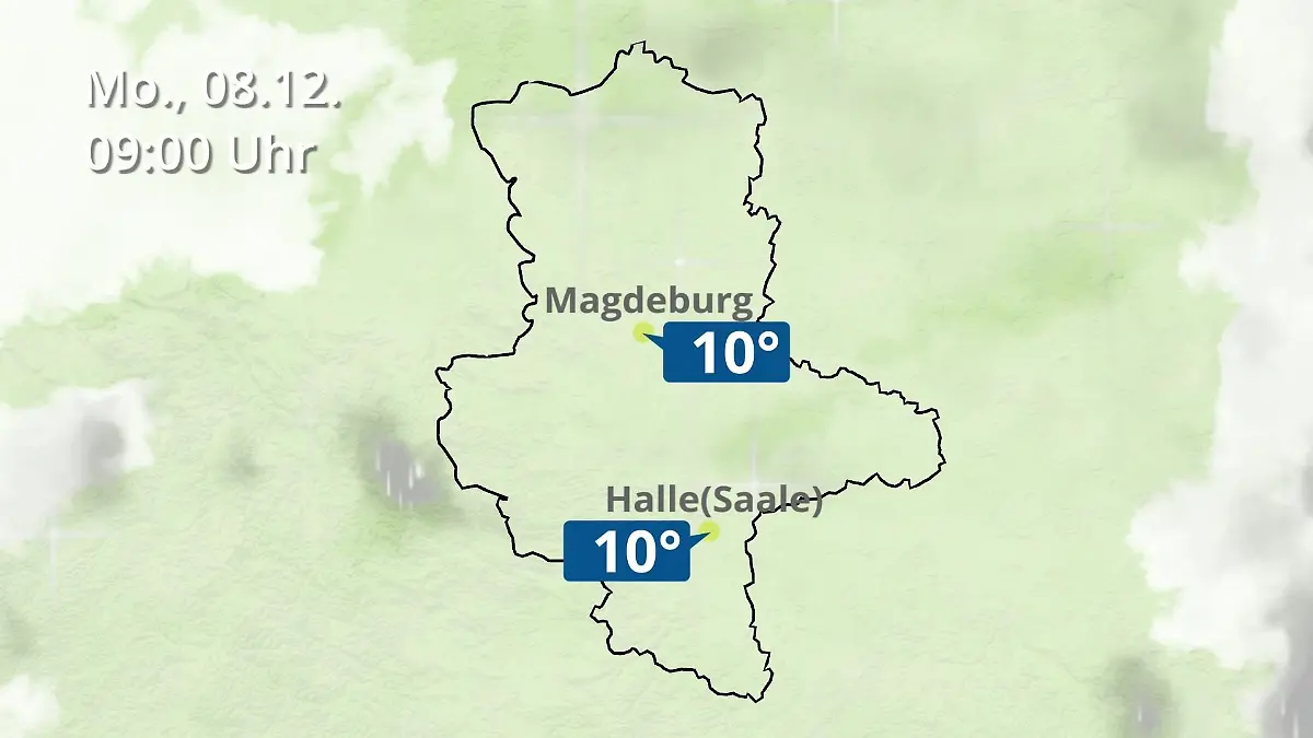 Sachsen-Anhalt: Wie wird das Wetter? Regen und Wolkenfilm für Halle und Magdeburg