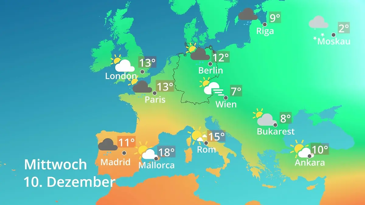 Europa: Wie wird das Wetter? Prognose: Temperaturen von Spanien bis zur Türkei