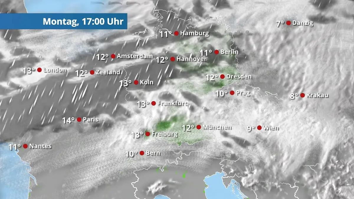 Ein eher nasser Montag - der Süden im Glück Der Regen- und Wolkenfilm für 48 Stunden