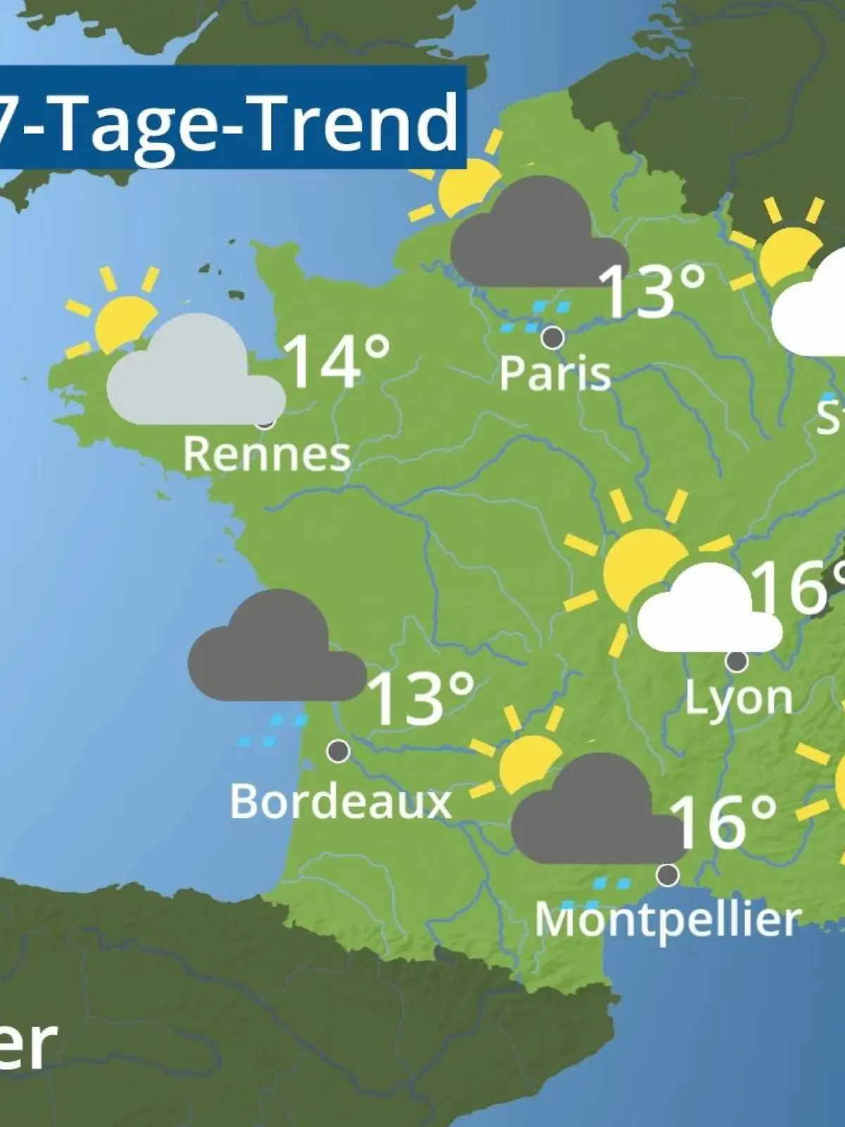 Bild zu: "Frankreich: Wie wird das Wetter?"