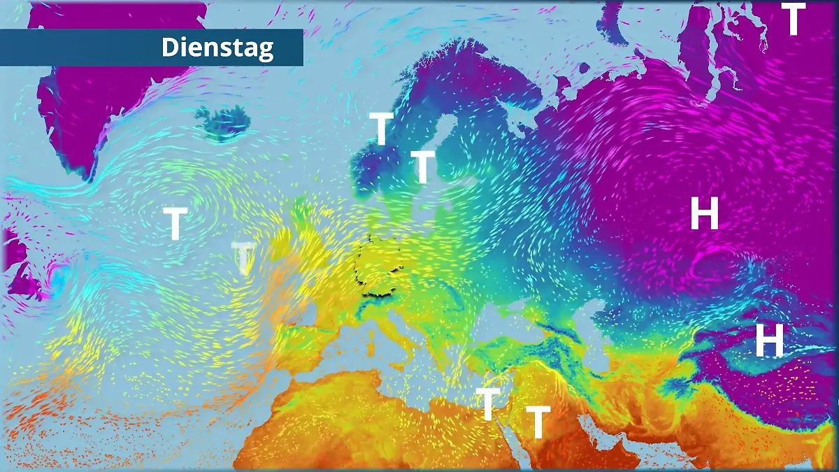 Milde Luft dominiert weiterhin das Geschehen Der Strömungsfilm für Europa für 5 Tage