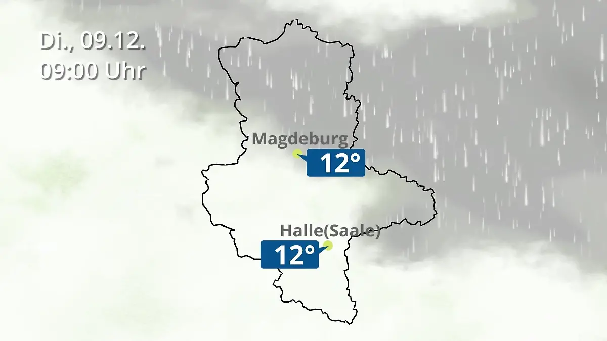 Sachsen-Anhalt: Wie wird das Wetter? Regen und Wolkenfilm für Halle und Magdeburg