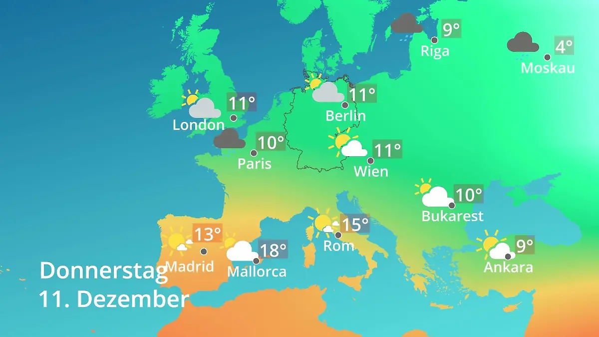 Europa: Wie wird das Wetter? Prognose: Temperaturen von Spanien bis zur Türkei