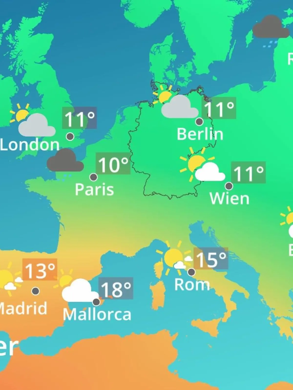 Bild zu: "Europa: Wie wird das Wetter?"
