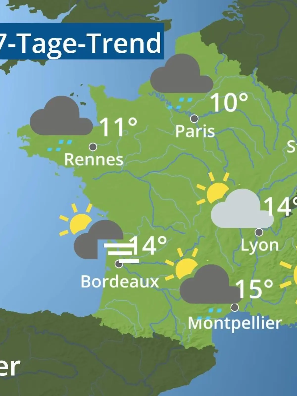 Bild zu: "Frankreich: Wie wird das Wetter?"