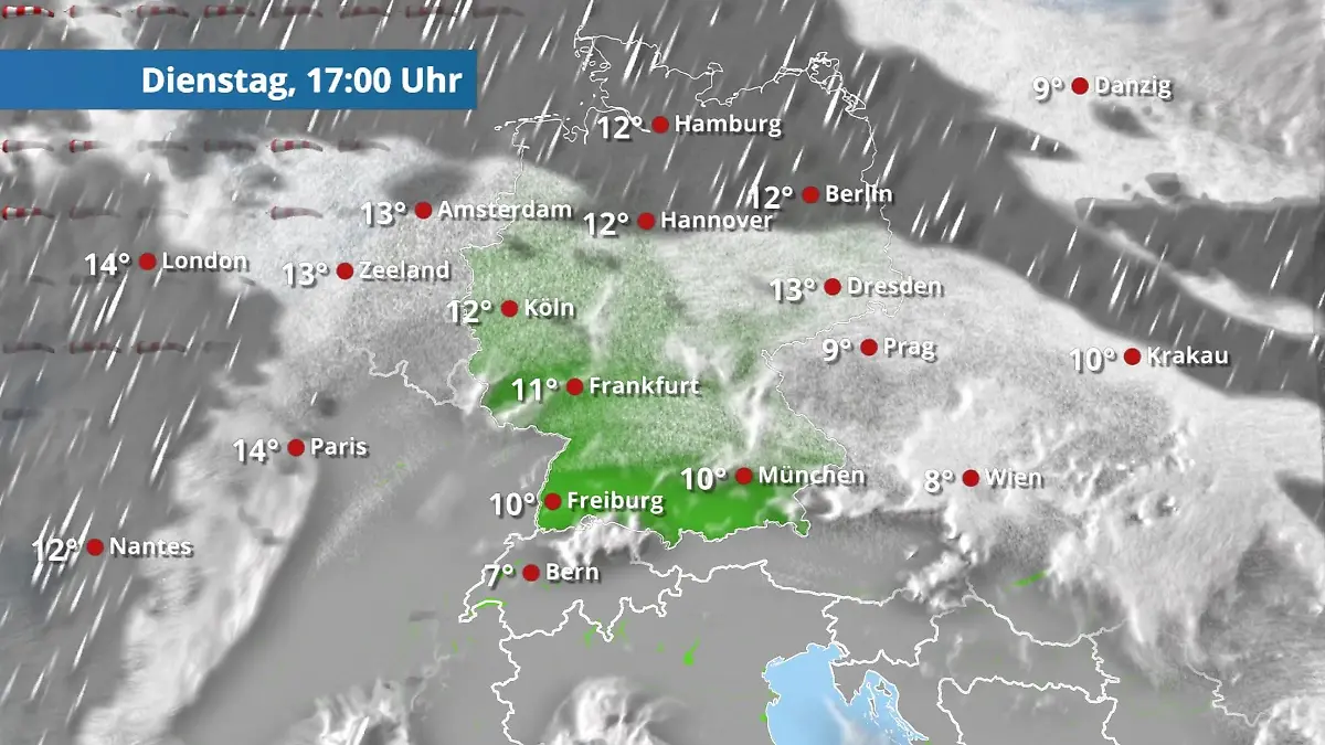 Regen im Norden - Sonne im Süden Der Regen- und Wolkenfilm für 48 Stunden
