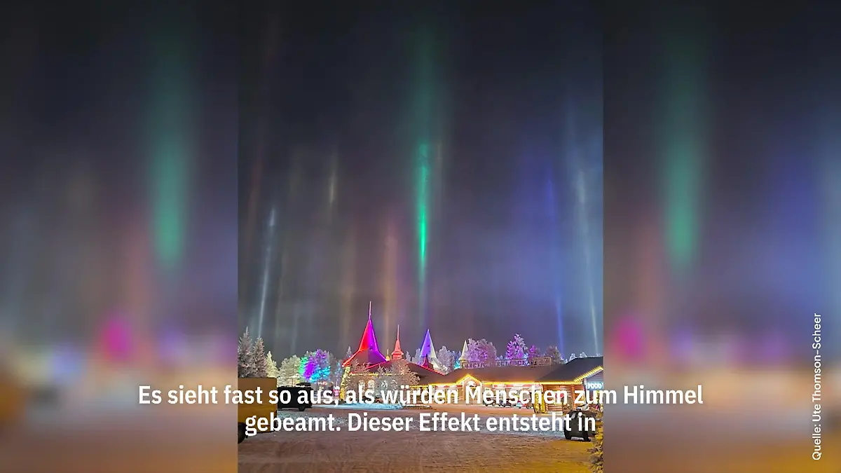 Lichtsäulen verzaubern den Himmel Traumbilder aus Weihnachtsmannstadt Rovaniemi