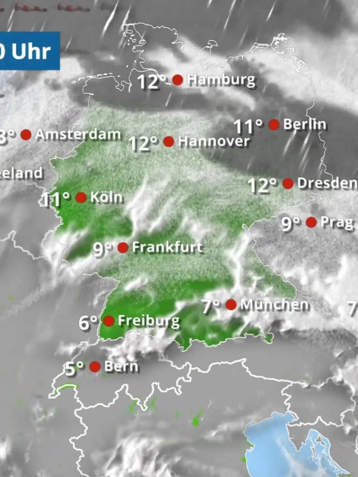 Bild zu: "Hier bringt Tief Helmut neue Regenwolken"
