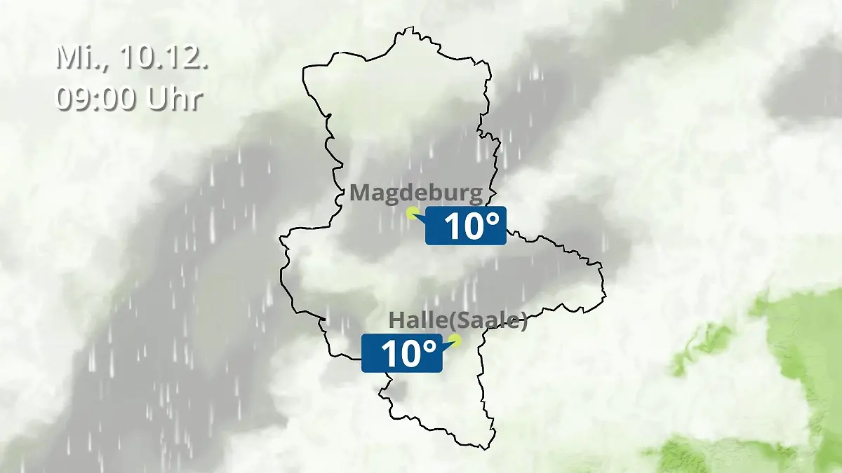 Sachsen-Anhalt: Wie wird das Wetter? Regen und Wolkenfilm für Halle und Magdeburg