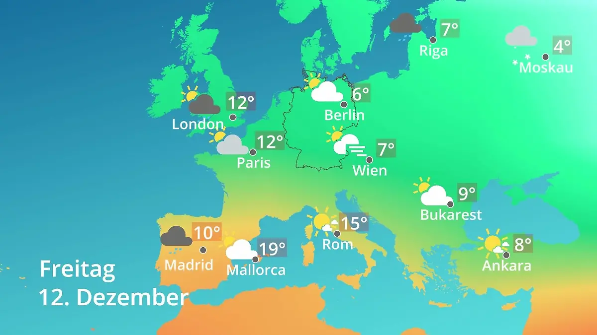 Europa: Wie wird das Wetter? Prognose: Temperaturen von Spanien bis zur Türkei