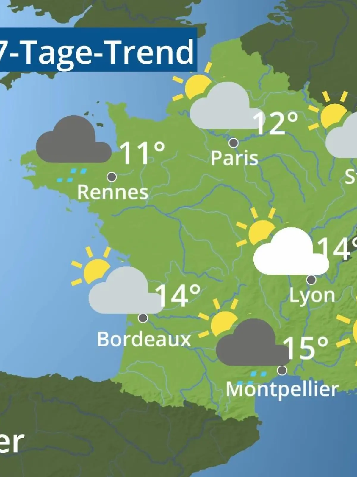 Bild zu: "Frankreich: Wie wird das Wetter?"