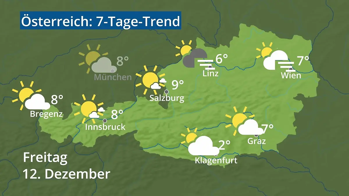 Österreich: Wie wird das Wetter? Video 7-Tage-Trend: Wien, Salzburg, Innsbruck