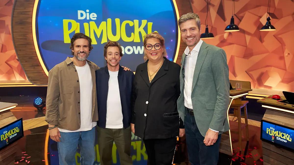 Tom Beck, Tobi Krell, Ilka Bessin, Ingo Zamperoni bei „Die Pumuckl Show”