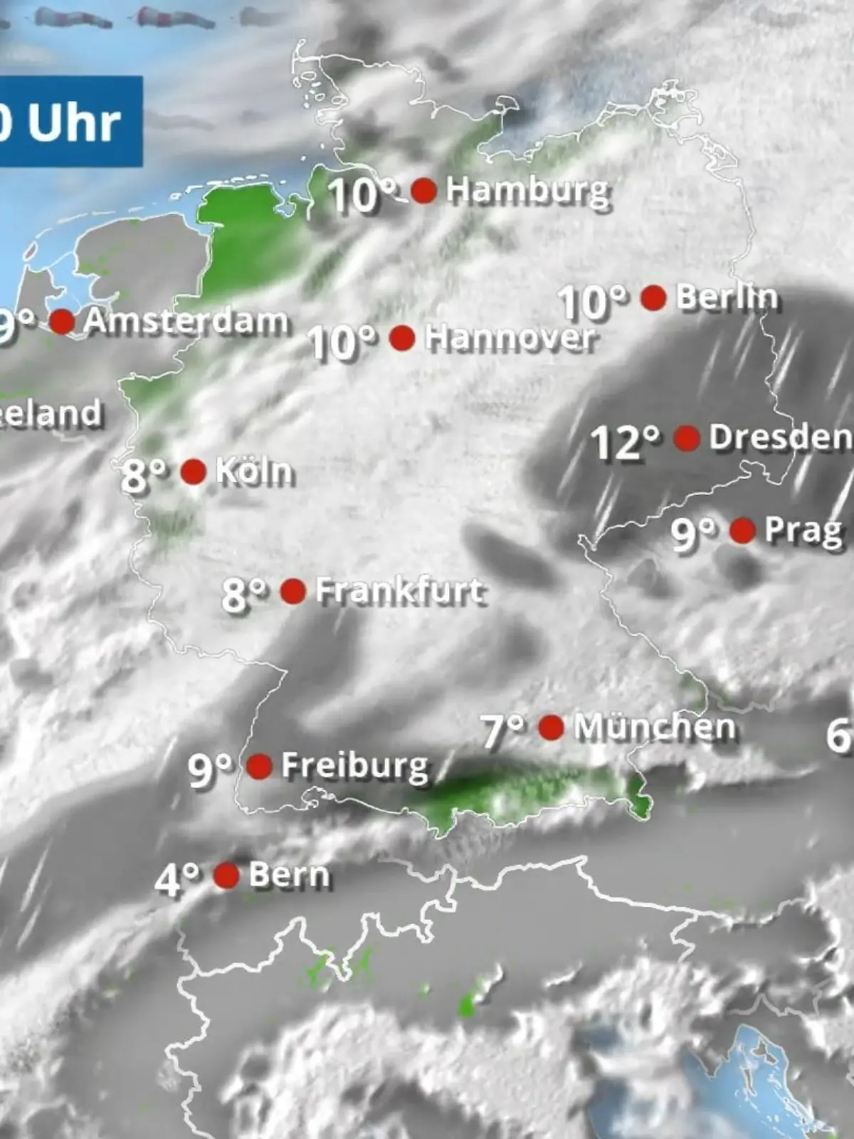 Bild zu: "Regen kommt nur langsam nach Süden voran"