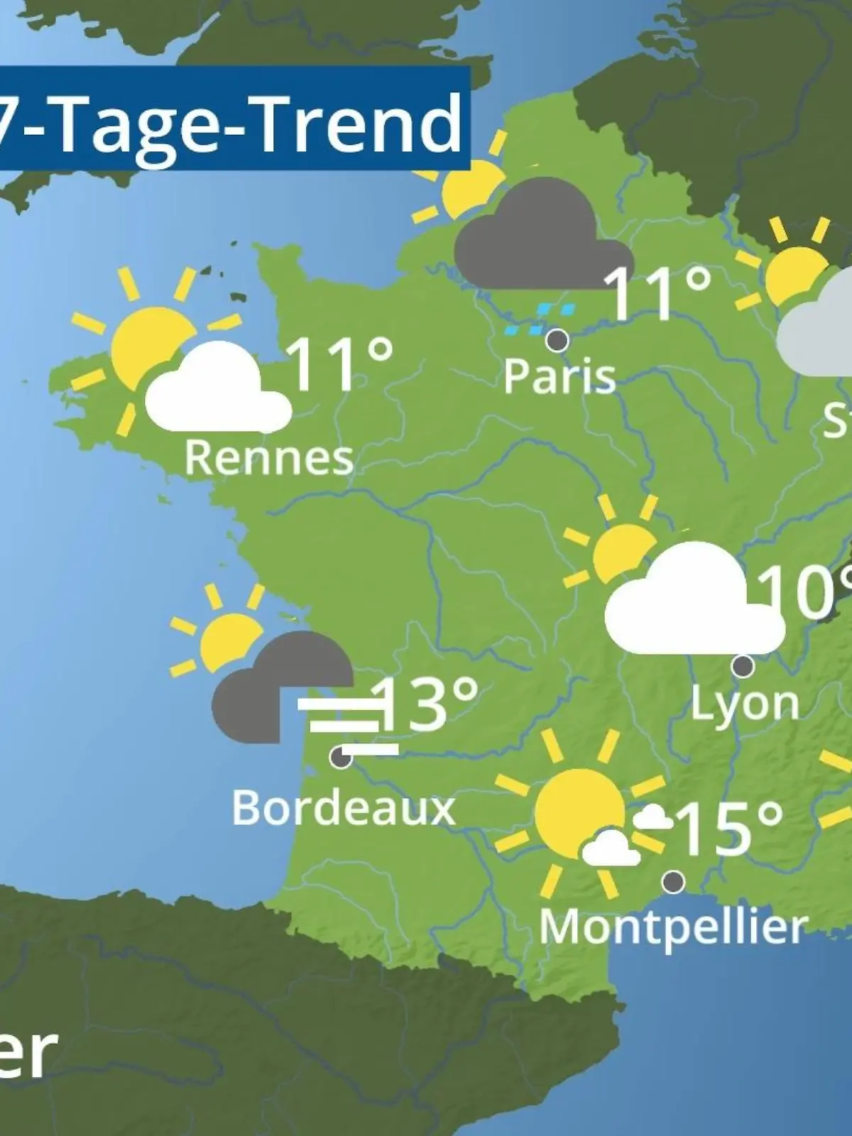Bild zu: "Frankreich: Wie wird das Wetter?"