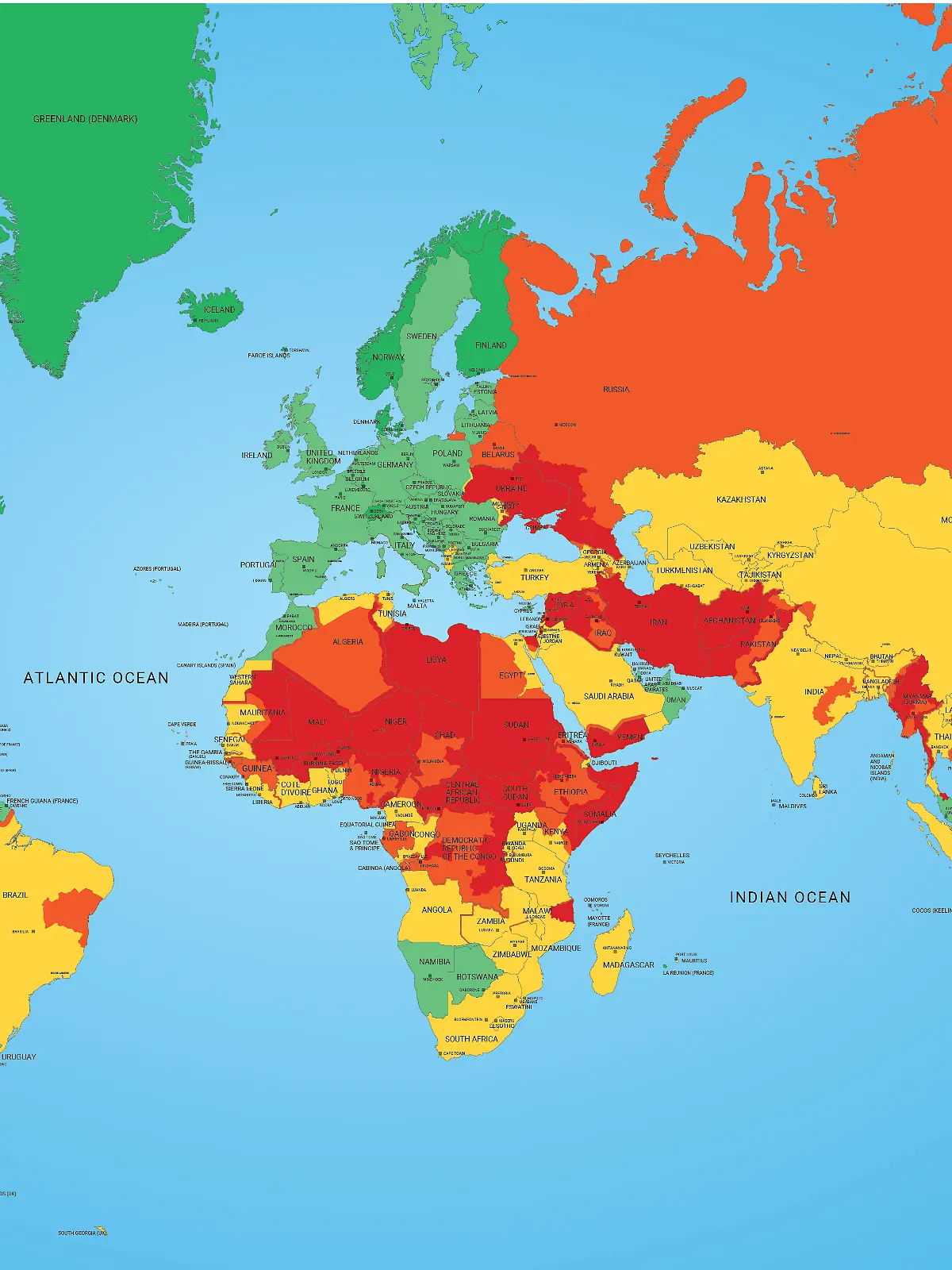 Die Risk Map 2026 zeigt, welche Länder und Regionen weltweit besonders gefährlich sind.