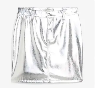 Minirock im Metallic-Look