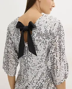 Paillettenkleid mit Schleifendetail