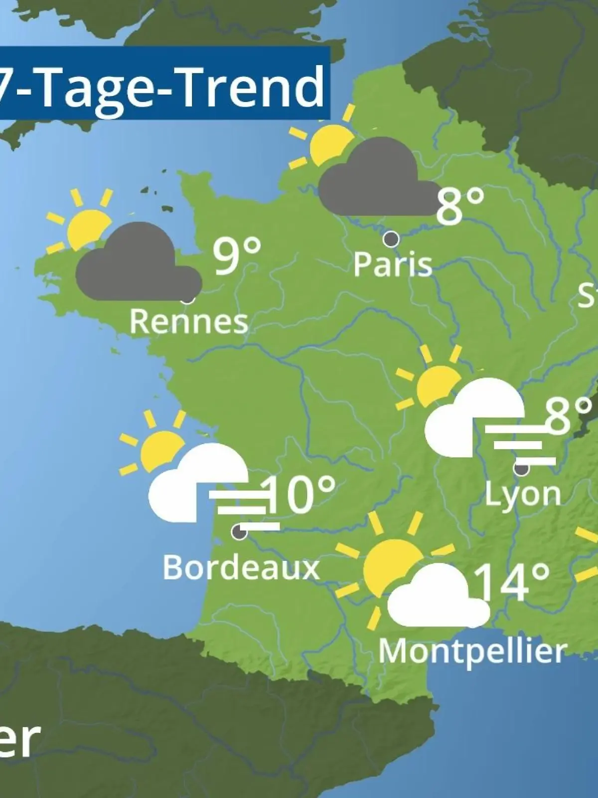 Bild zu: "Frankreich: Wie wird das Wetter?"