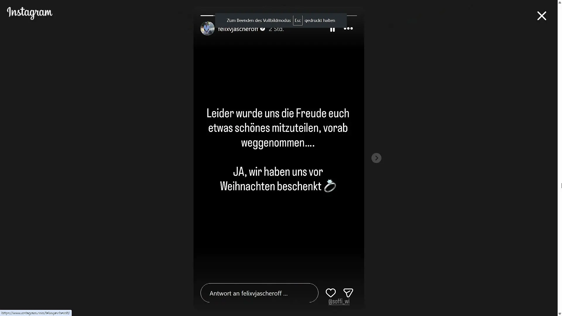 Felix von Jascheroff hätte seinen Fans gerne selbst die frohe Botschaft verkündet.