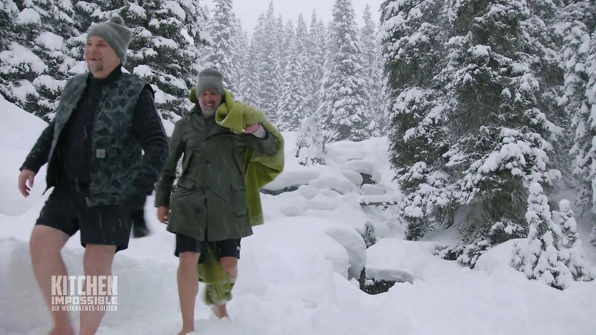 Eisbaden mit Mälzer und Trettl Da kann man auch mal blank ziehen.