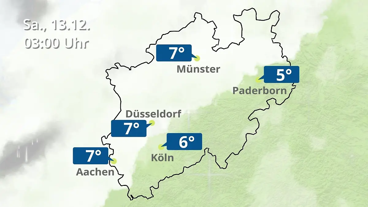 Nordrhein-Westfalen: Wie wird das Wetter? Regen- und Wolkenfilm für Köln, Düsseldorf und Münster