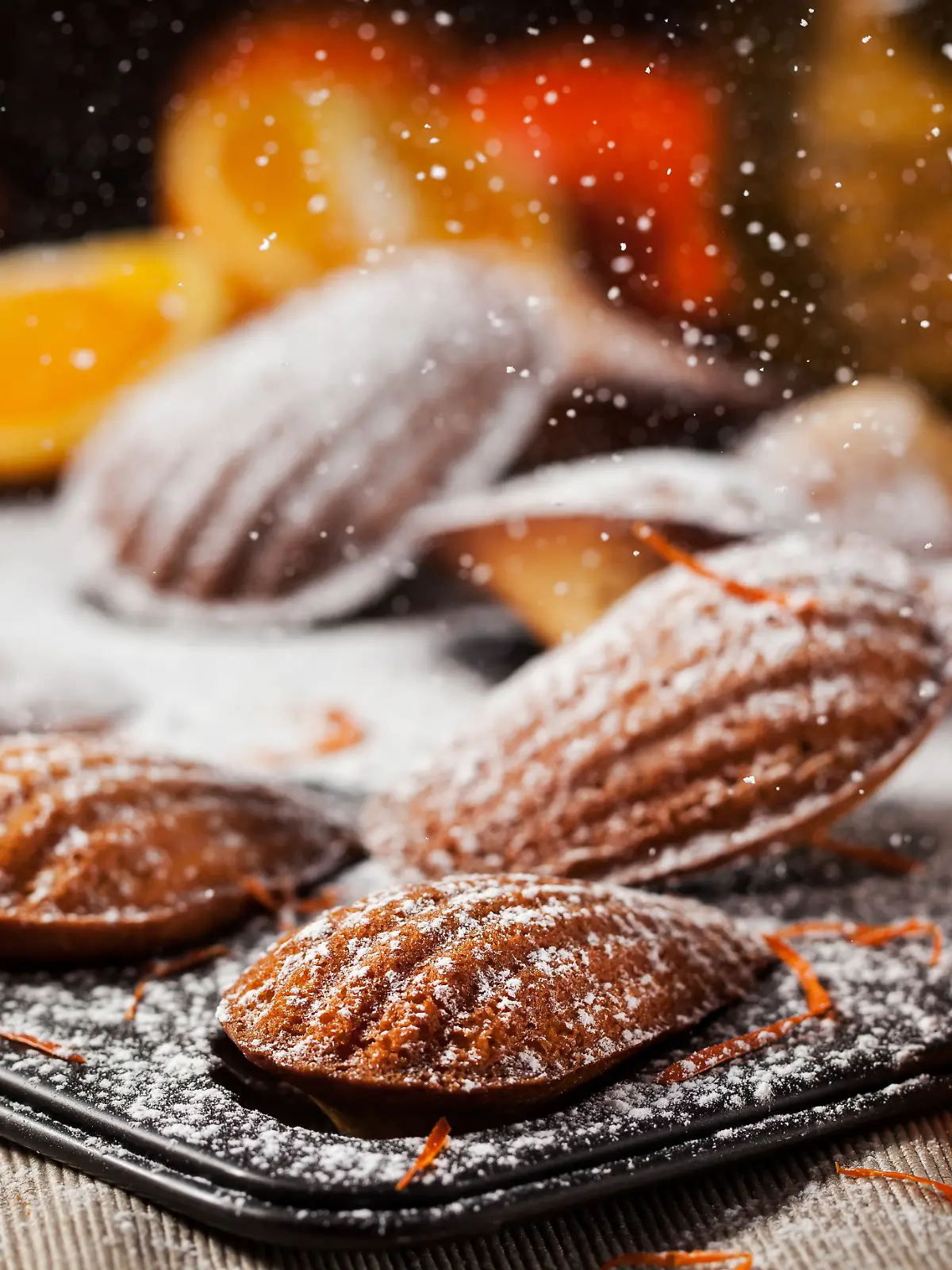 Madeleines mit Orangen und Honig