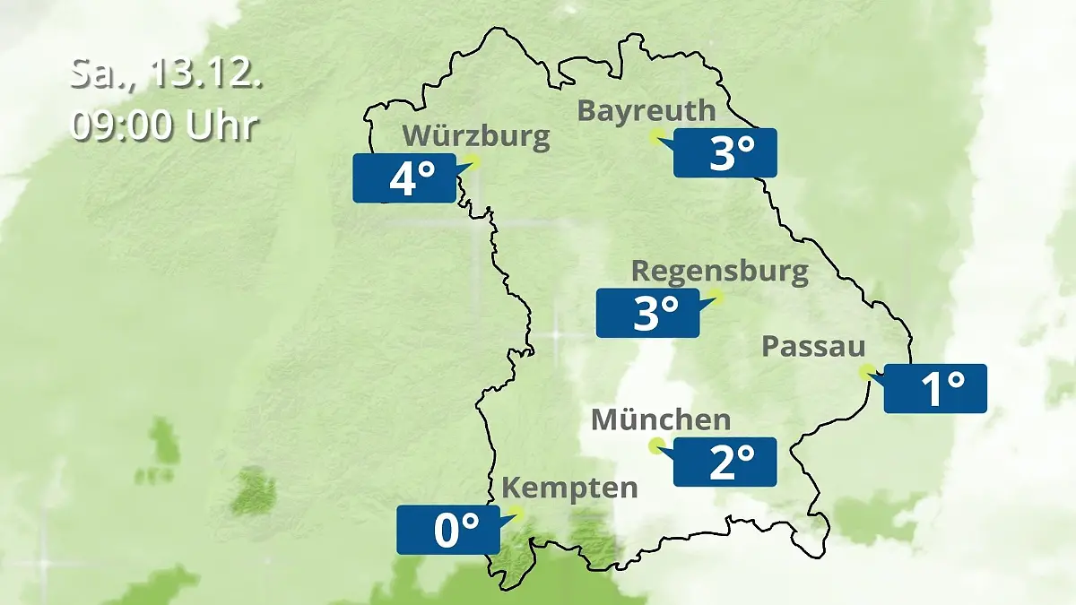 Bayern: Wie wird das Wetter? Regen- und Wolkenfilm für München, Regensburg und Würzburg