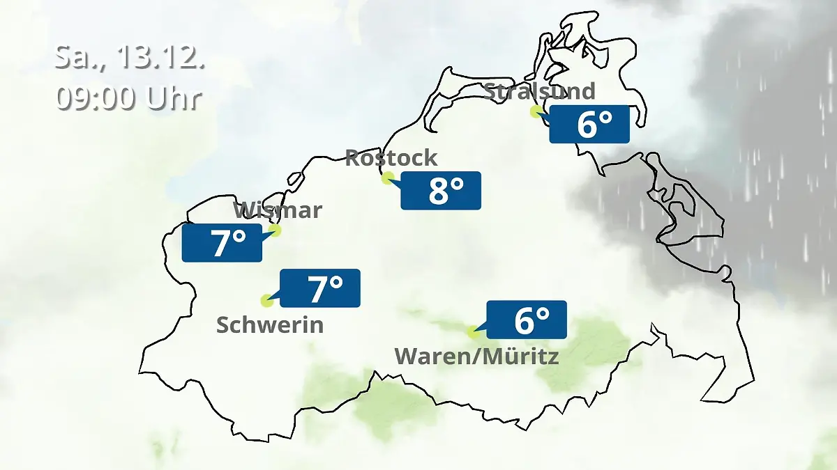 Mecklenburg-Vorpommern: Wie wird das Wetter? Regen- und Wolkenfilm für Rostock, Rügen und die Ostseeküste