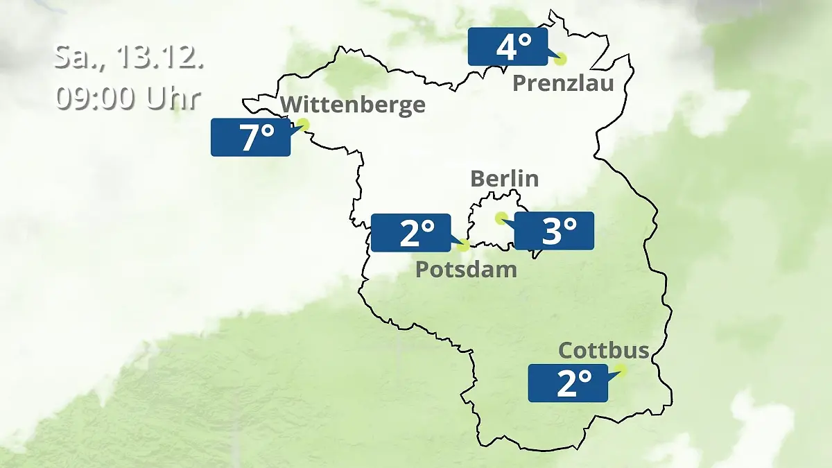 Berlin und Brandenburg: Wie wird das Wetter? Regen- und Wolkenfilm für Potsdam, Cottbus und Wittenberge