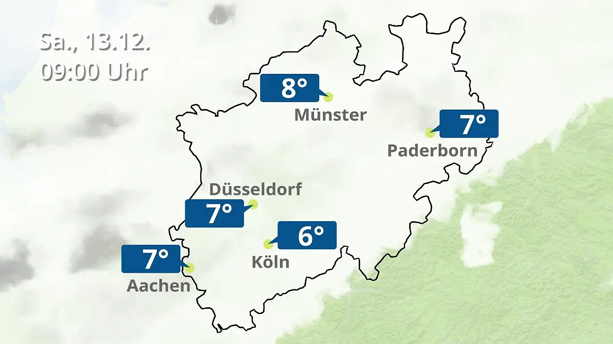 Nordrhein-Westfalen: Wie wird das Wetter? Regen- und Wolkenfilm für Köln, Düsseldorf und Münster