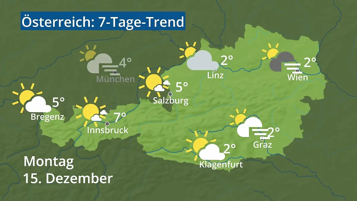 Österreich: Wie wird das Wetter? Video 7-Tage-Trend: Wien, Salzburg, Innsbruck
