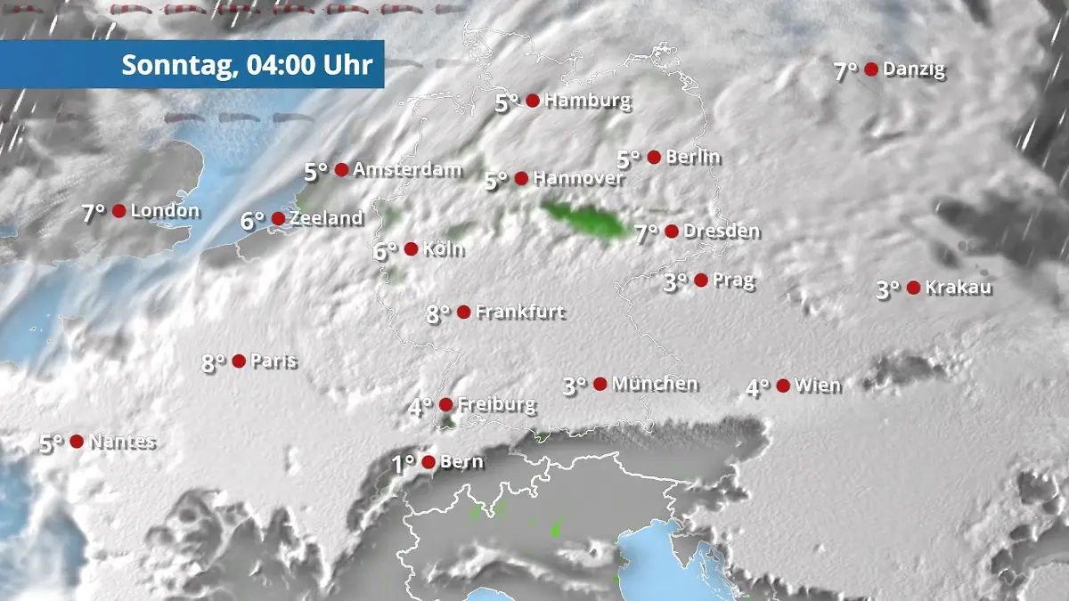 Neblig-trüb oder bewölkt: Die Wolkendecke bleibt dicht Der Regen- und Wolkenfilm für 48 Stunden
