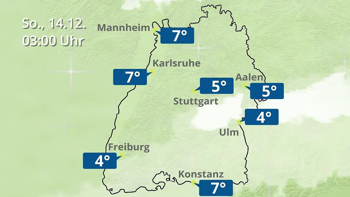 Baden-Württemberg: Wie wird das Wetter? Regen- und Wolkenfilm für Stuttgart, Mannheim und Karlsruhe