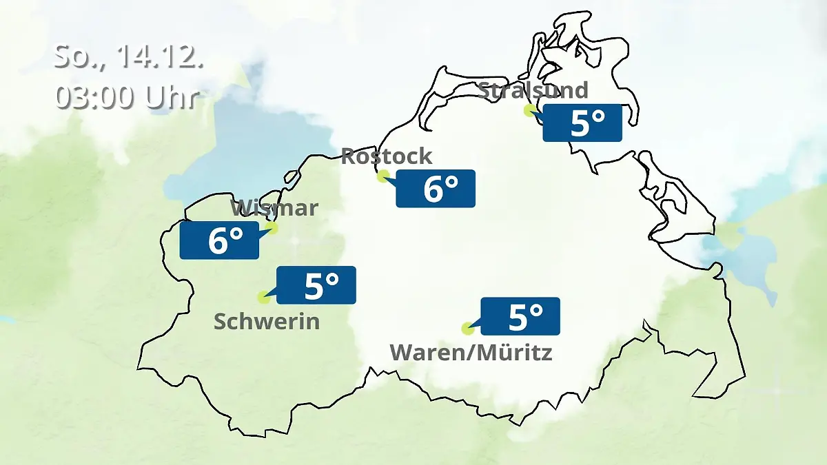 Mecklenburg-Vorpommern: Wie wird das Wetter? Regen- und Wolkenfilm für Rostock, Rügen und die Ostseeküste