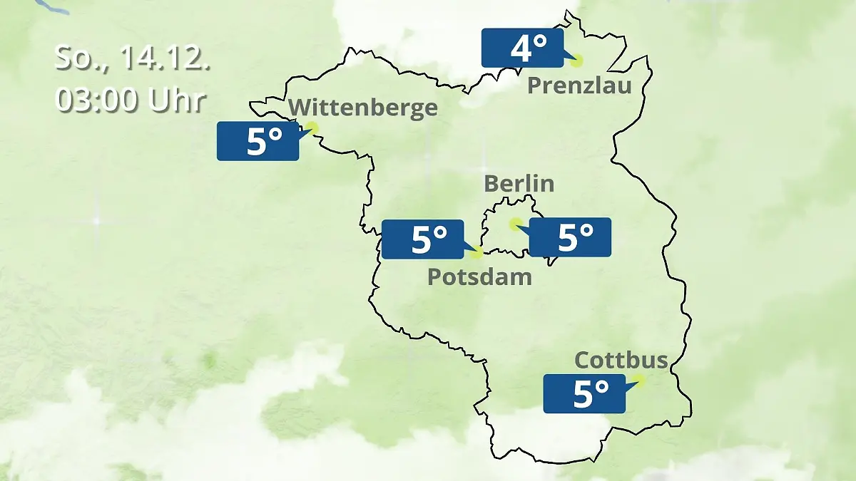 Berlin und Brandenburg: Wie wird das Wetter? Regen- und Wolkenfilm für Potsdam, Cottbus und Wittenberge