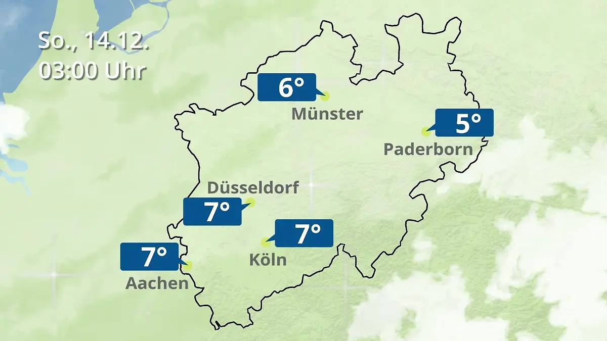Nordrhein-Westfalen: Wie wird das Wetter? Regen- und Wolkenfilm für Köln, Düsseldorf und Münster