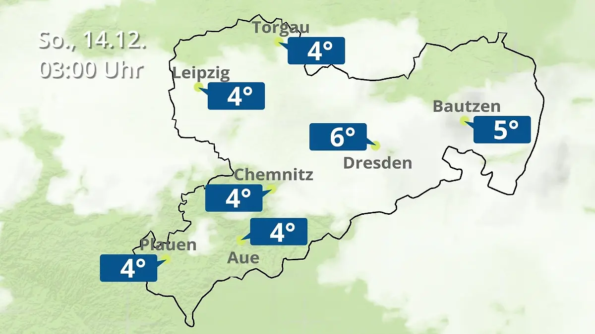 Sachsen: Wie wird das Wetter? Regen- und Wolkenfilm für Chemnitz, Dresden und Leipzig