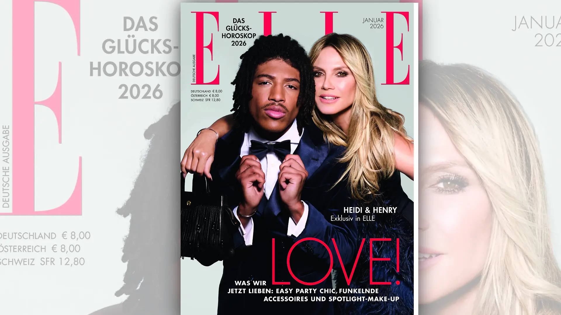 Heidi Klum und Sohn Henry zieren das Cover der ELLE Germany (Januar-Ausgabe)